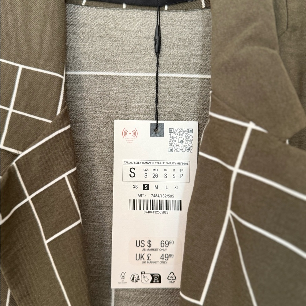 Olive Geometric Women's blazer - Picture 3 of 4